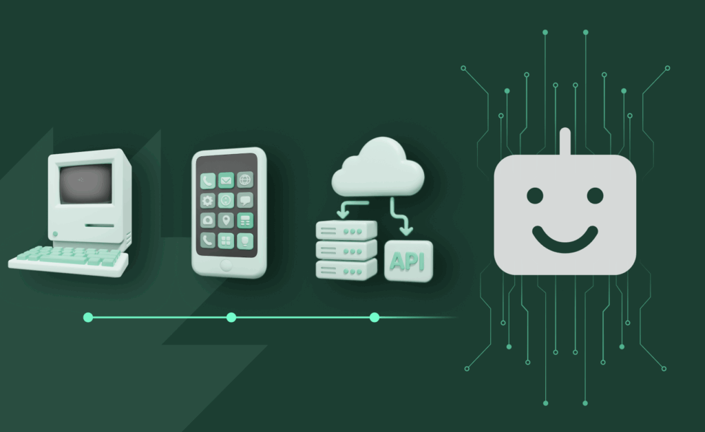 Tech revolution from desktop computer to AI.