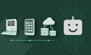 Tech revolution from desktop computer to AI.