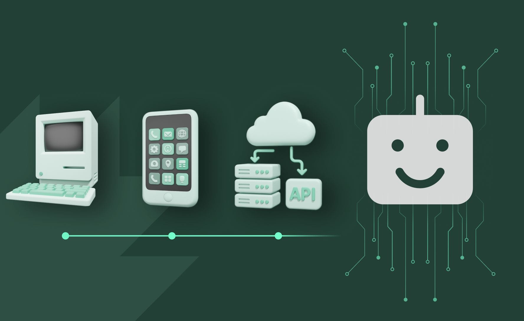 Tech revolution from desktop computer to AI.